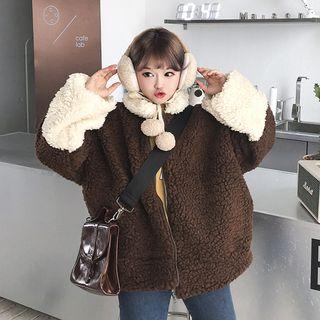 Color-block Fleece Zip Jacket