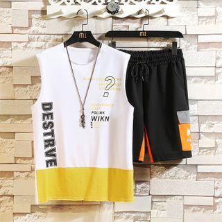 Set: Letter Tank Top + Sweatshorts