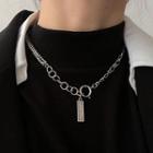 Tag Pendant Necklace 1 Pc - Silver - One Size