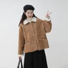 Fleece-collar Buttoned Coat