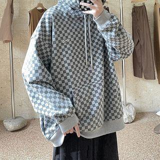 Check Oversized Hoodie