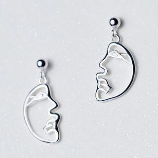 925 Sterling Silver Half-face Drop Earrings
