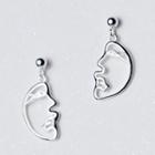 925 Sterling Silver Half-face Drop Earrings