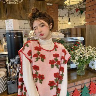 Flower Detail Vest Pink - One Size