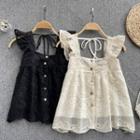 Suspender Square-neck Lace Lace-up Top