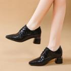 Lace-up Block-heel Oxford Shoes