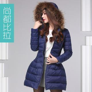Faux Fur Trim Hooded Padded Coat