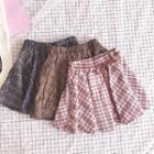Elastic Waist Check A-line Skirt