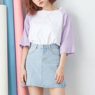 X Stitches Raglan Sleeve T-shirt