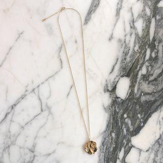 Metallic Coin Necklace One Size