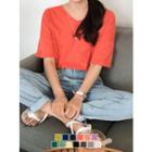 V-neck Loose-fit T-shirt In 13 Colors