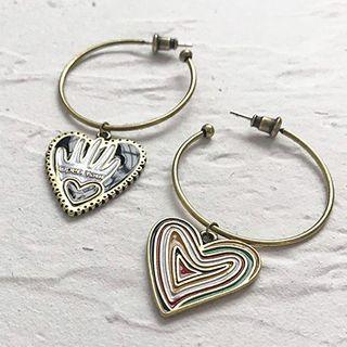 Heart Earring 1 Pair - As Shown In Figure - One Size