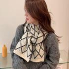 Argyle / Zebra Print Knit Shawl