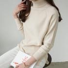 Turtleneck Relaxed-fit Knit Top