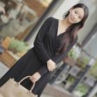 V-neck Long-sleeve Dress