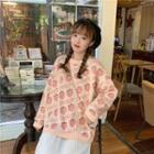 Peach Patterned Sweater Peach - One Size