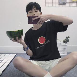 Short-sleeve Fruit Printed T-shirt