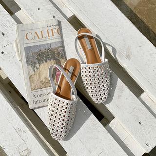 Openwork Slingback Sandals