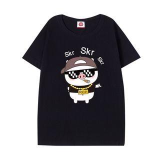 Couple Matching Short-sleeve Cartoon Pig T-shirt