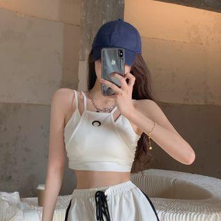 Mock Two Piece Moon Print Camisole Top