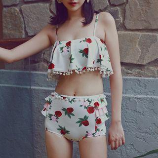 Tasseled Floral Print Tankini