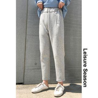 Elastic High-waist Neoprene Harem Pants