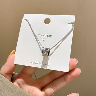 Pendant Stainless Steel Necklace X858 - 1pc - Silver - One Size