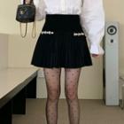 Rhinestone Velvet Mini A-line Skirt