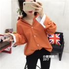 Panel Mock Two-piece Long-sleeve Blouse