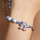 Rhinestone Bear Bracelet Bracelet - Blue & Silver - One Size