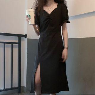 Sweetheart Neckline Short-sleeve A-line Dress