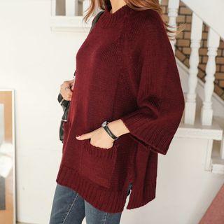 Dual-pocket Long Sweater