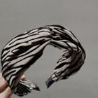 Zebra Print Headband 1pc - Black & Khaki - One Size
