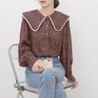 Floral Blouse Reddish Brown - One Size