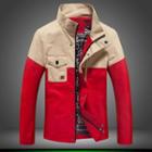 Stand-collar Colour Block Jacket