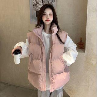 Plain Sweatshirt / Padded Zip-up Vest