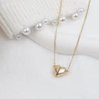 Magnetic Heart Necklace 1pc - Dx668 - Gold - One Size