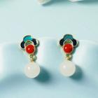 Bead Drop Earring 1 Pr - Red & Green - One Size