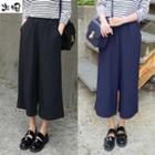 Cropped Wide Leg Chiffon Pants