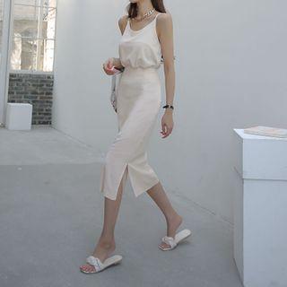 Matching Set: Camisole Top + H-line Midi Skirt