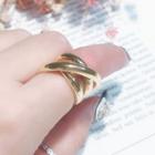 Crossed Layered Open Ring