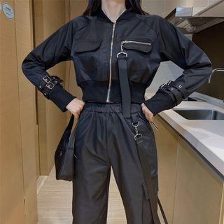 Zip-up Jacket / High-waist Jogger Pants