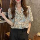 Short-sleeve Printed Shirt Floral - One Size