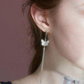 925 Silver Plating Butterfly Dangle Earring