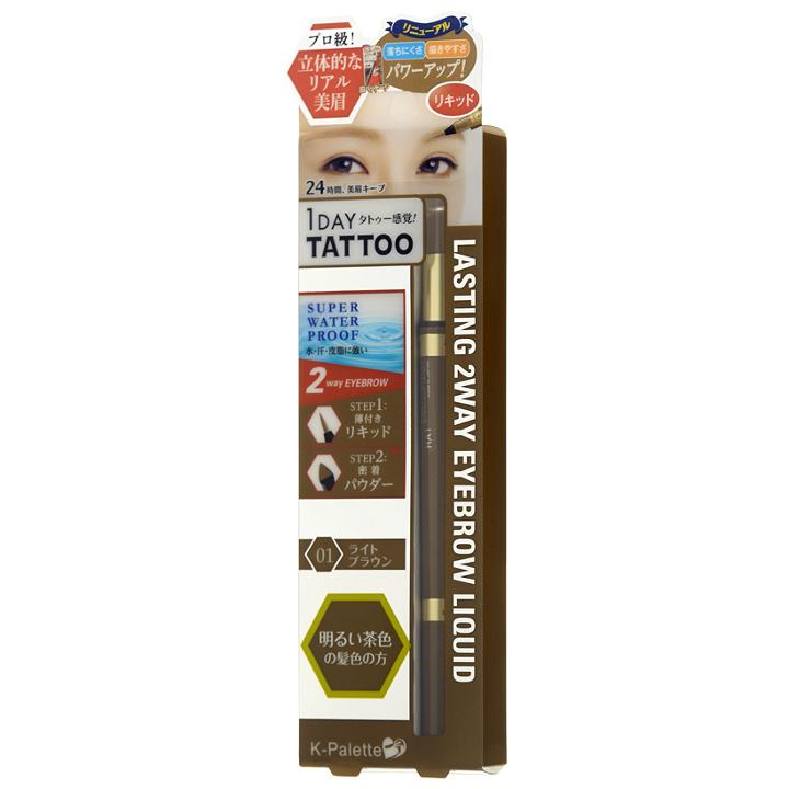 1 Day Tattoo Lasting 2 Way Eyebrow Liquid (#01 Light Brown) 1 Pc