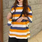 Set: Short-sleeve Striped T-shirt + Crossbody Bag