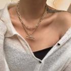 Bar Pendant Layered Alloy Necklace