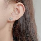 Rhinestone Heart Faux Crystal Dangle Earring 1 Pair - Fe2332 - 925 Silver - Gold - One Size