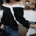 Off-shoulder Frill-tim Top