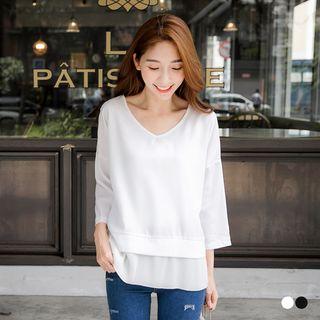 V-neck Layered Cross Back Top